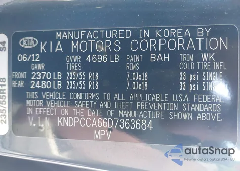 2013 Kia Sportage Sx from USA, damaged, VIN KNDPCCA66D7363684